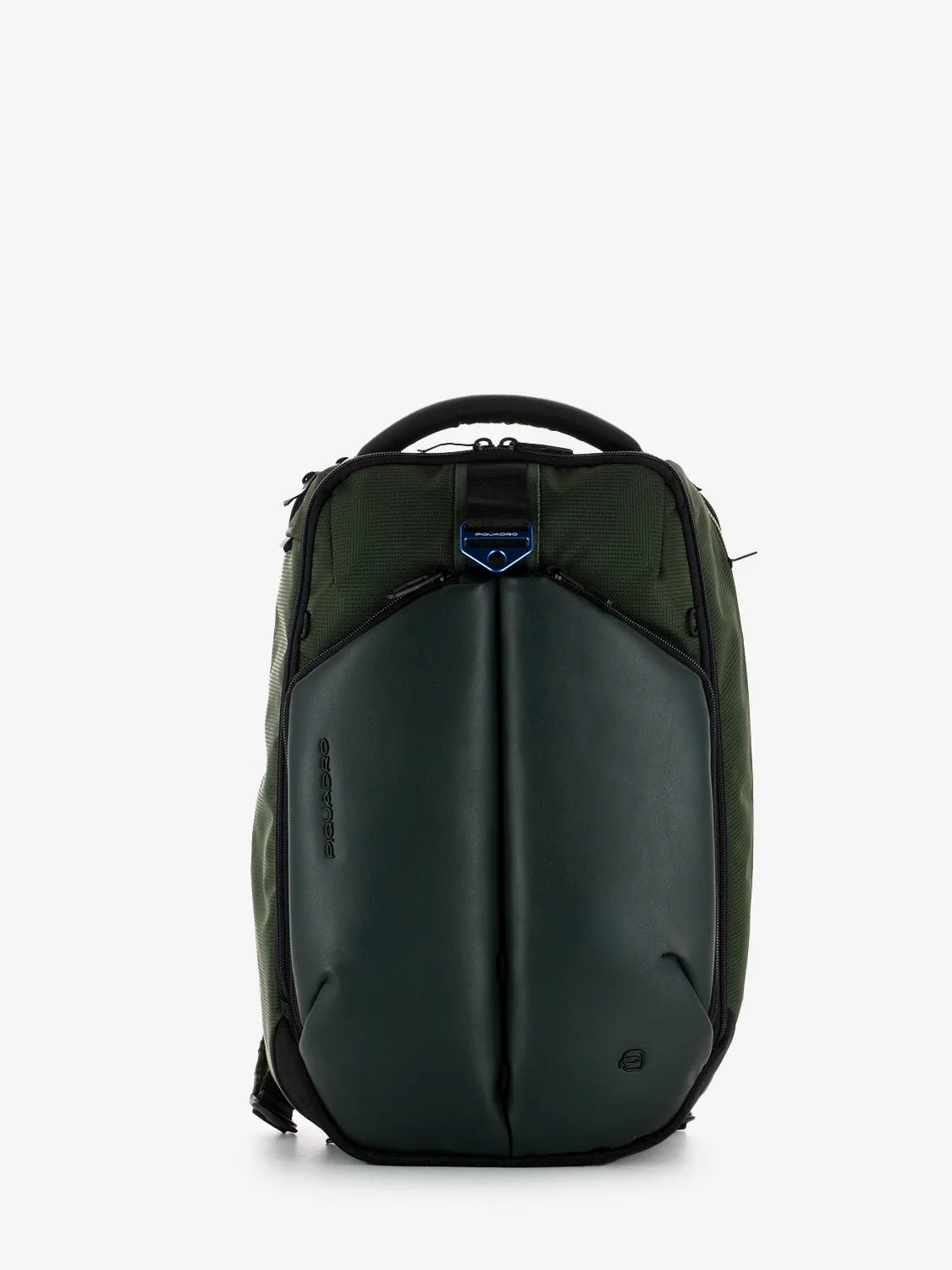 Zaino porta pc in tessuto e pelle vegana verde