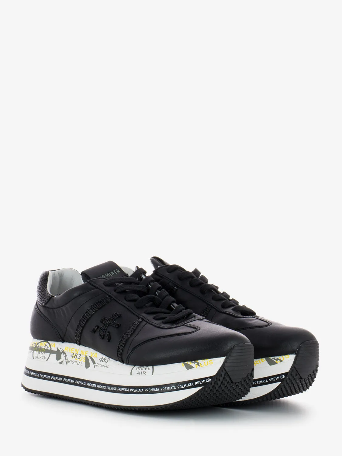 Sneakers platform Beth in pelle black