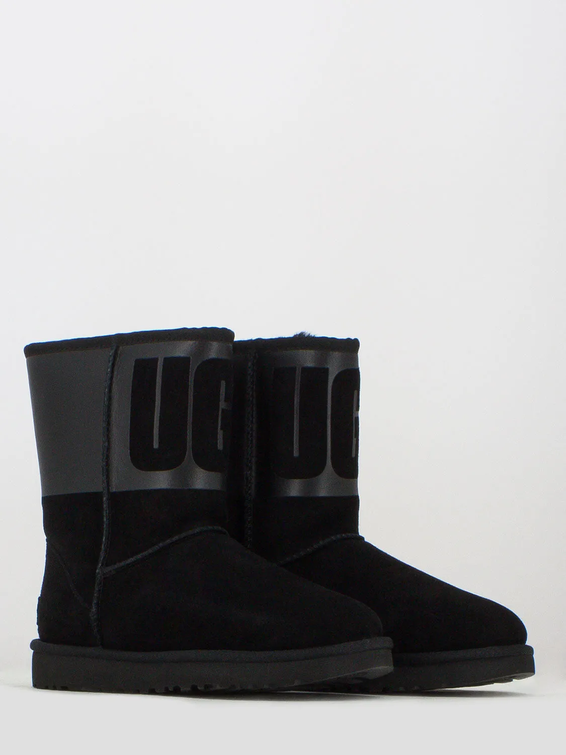 Classic short rubber neri con scritta