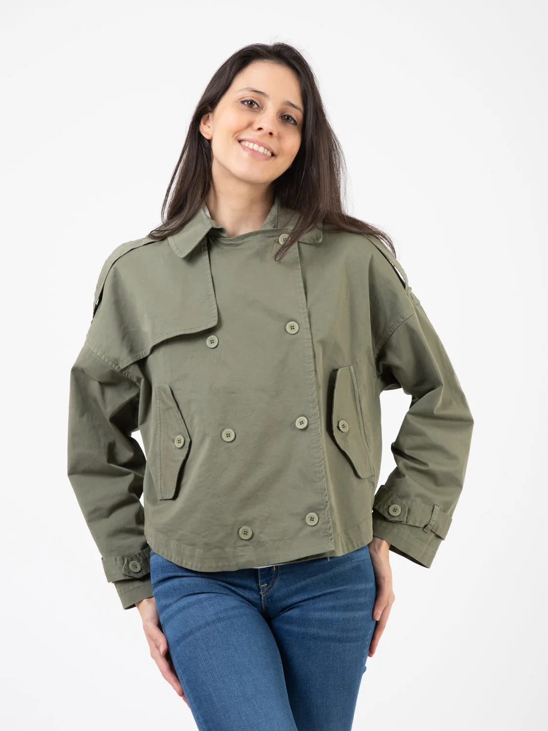 Trench crop verde militare