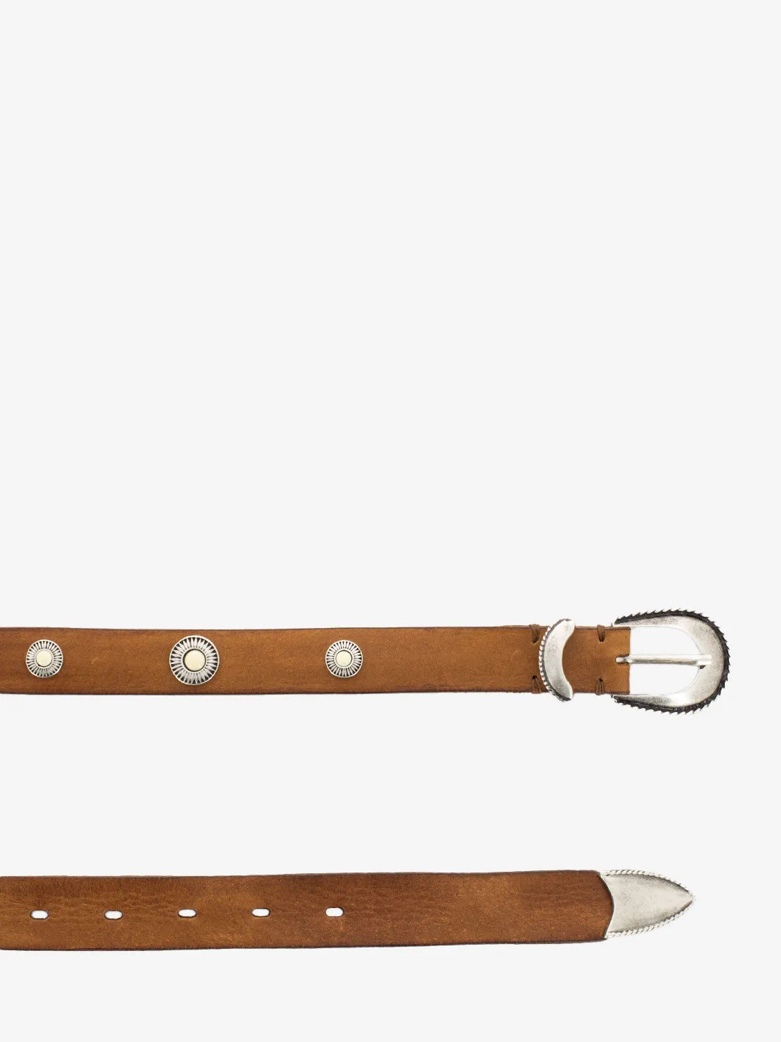 Cintura in cuoio con pietre marrone