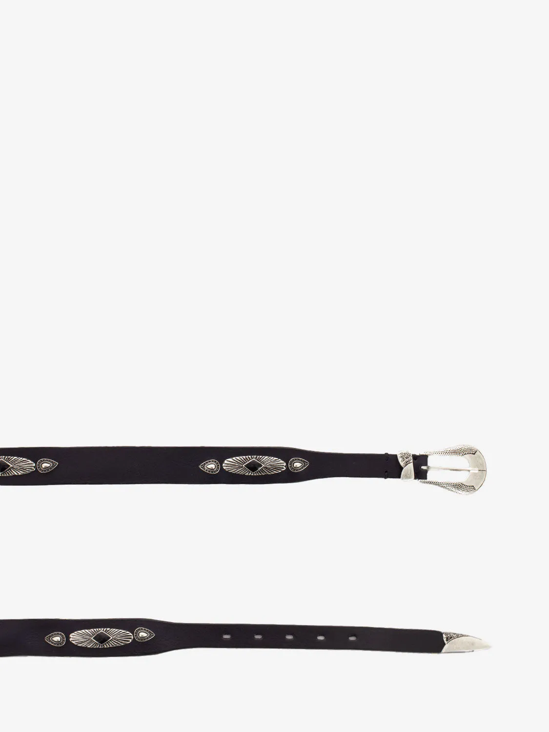 Cintura in cuoio con pietre nero