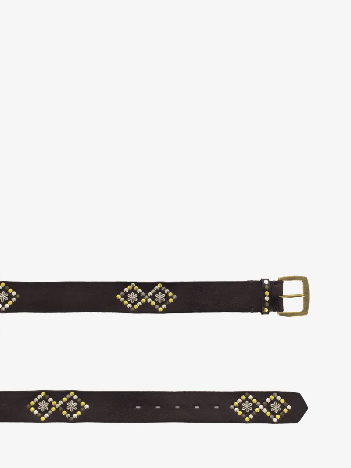 Cintura in pelle con decori testa di moro