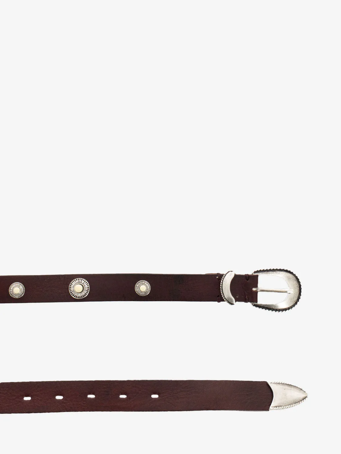 Cintura in pelle con pietre bordeaux