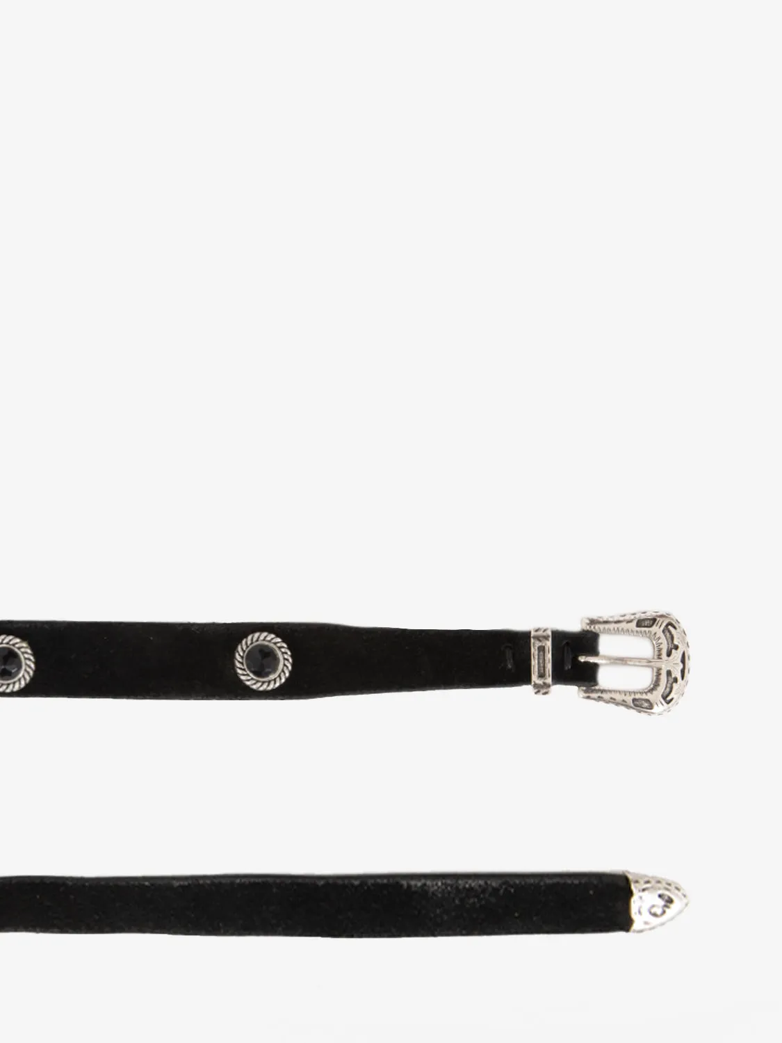 Cintura suede nera con cristalli