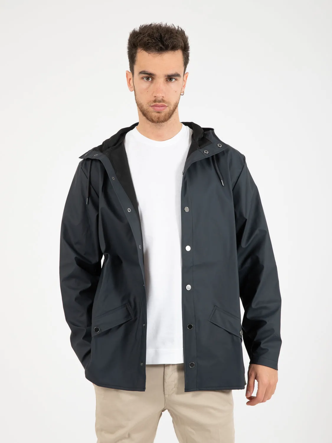 Giacca impermeabile con cappuccio navy