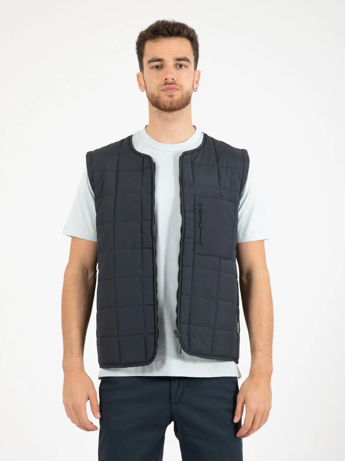 Gilet liner con zip navy