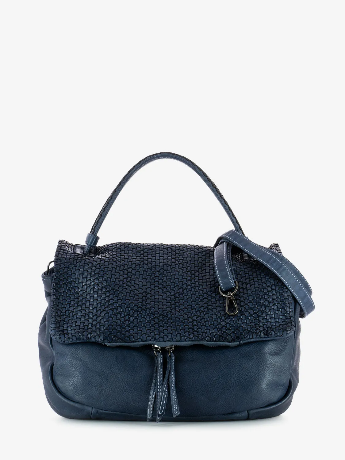 Borsa a mano Basket intrecciata blu