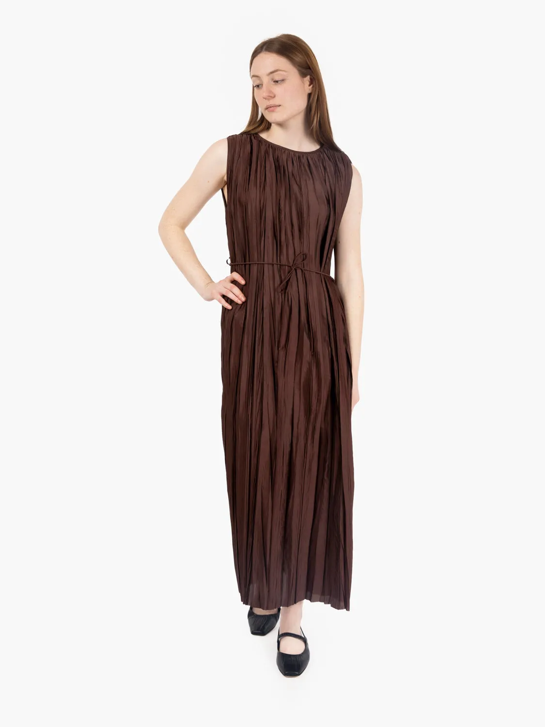 Abito midi plissettato moro