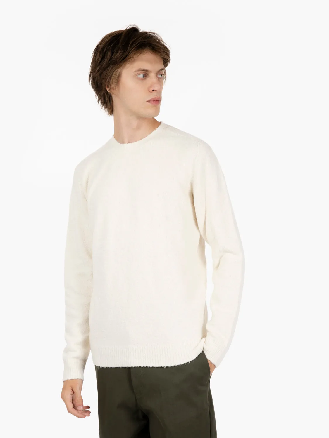 Maglione in misto cotone ecru