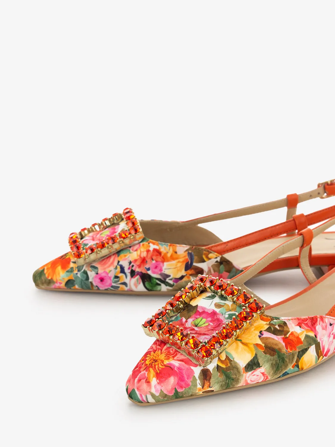 Slingback Lavanda stampa a fiori