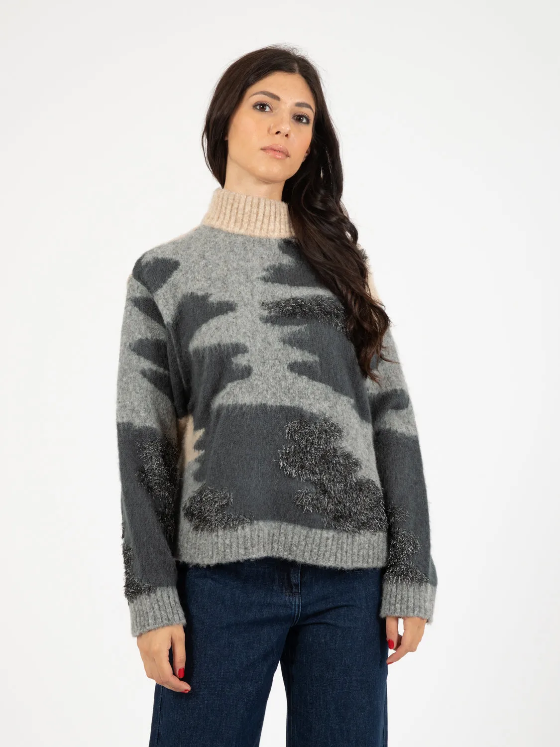Maglione Helen camouflage grigio