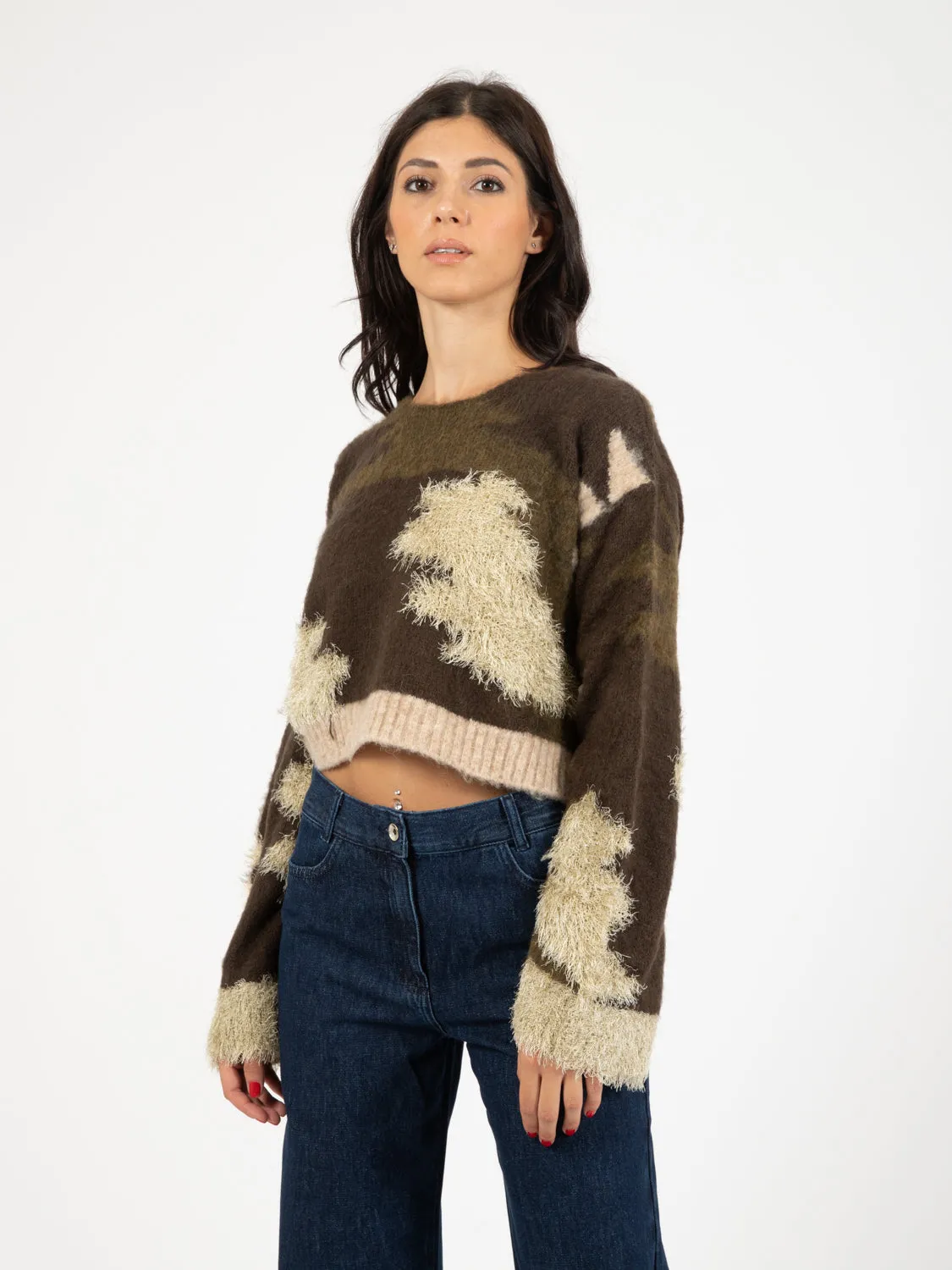 Maglione Letitia camouflage marrone