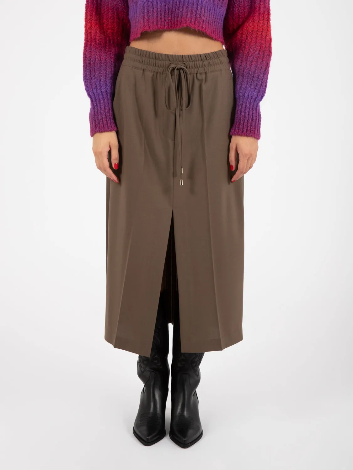 Gonna midi Celandine militare