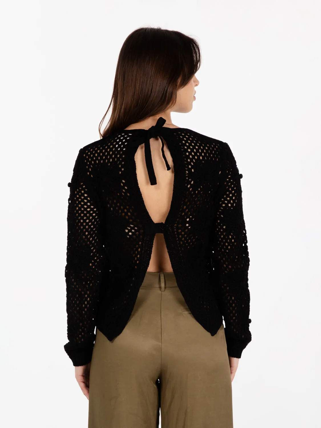 Maglia Natasha uncinetto nero