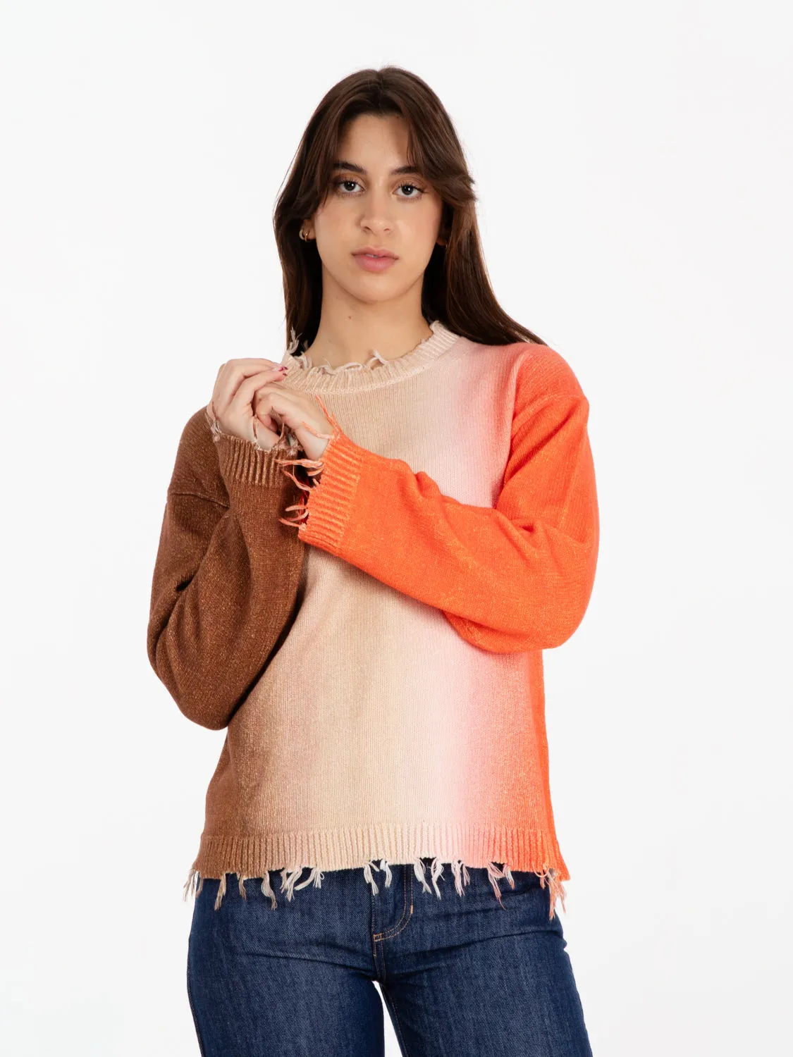 Maglioncino Nikole sfumato marrone / arancione