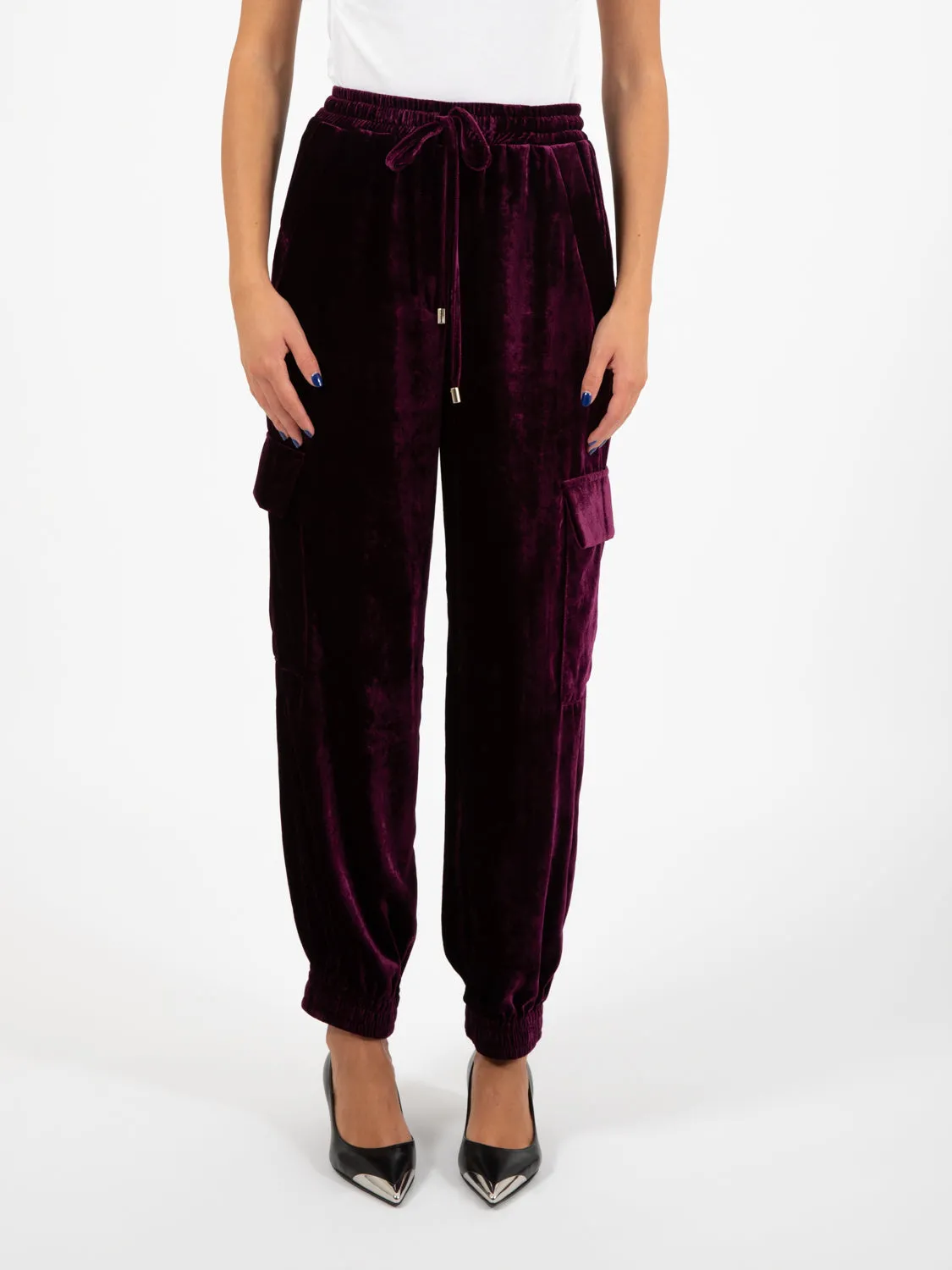 Pantaloni cargo Elisa grape