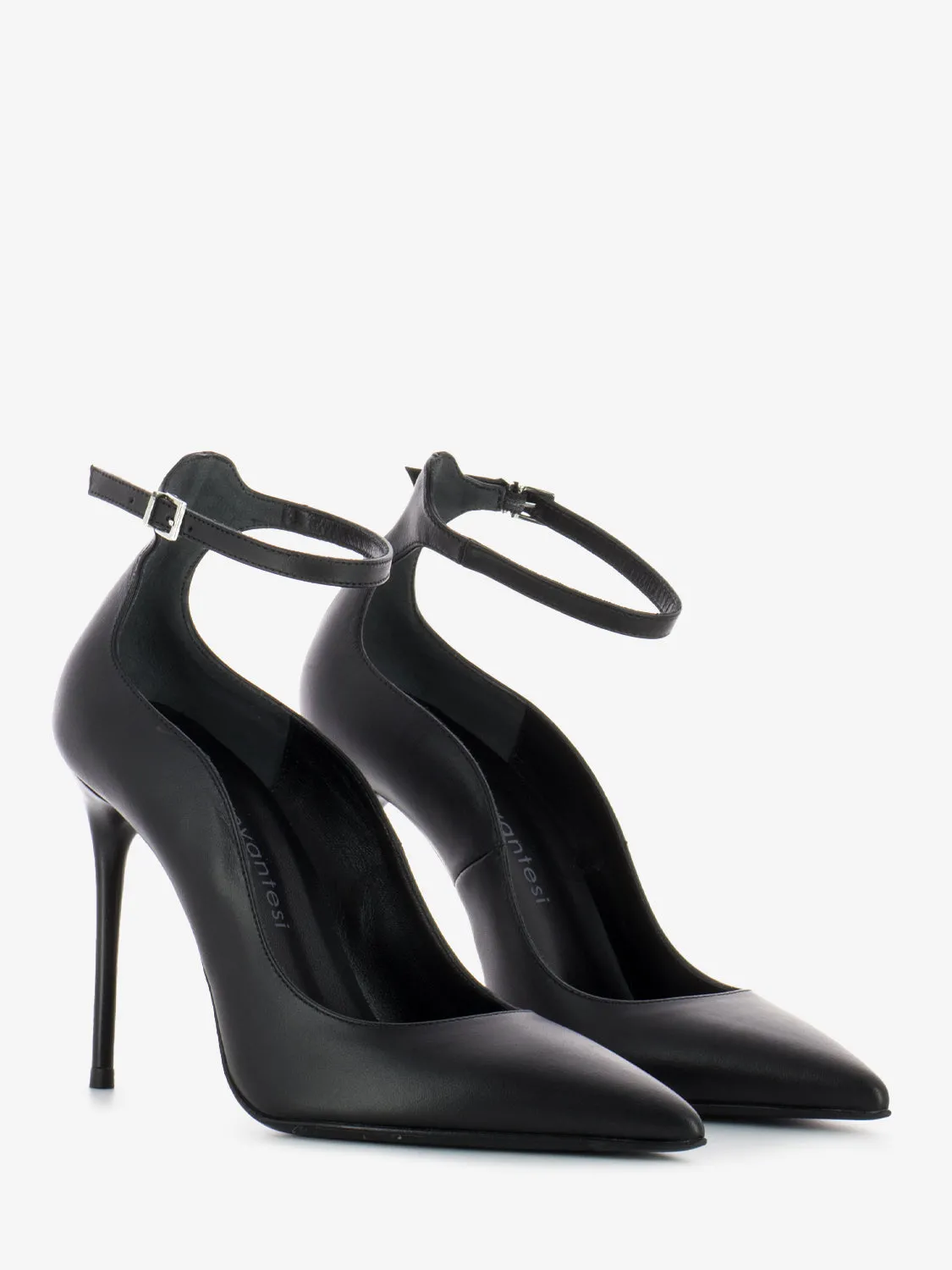 Décolleté Livia 23 cachemire nere con cinturino