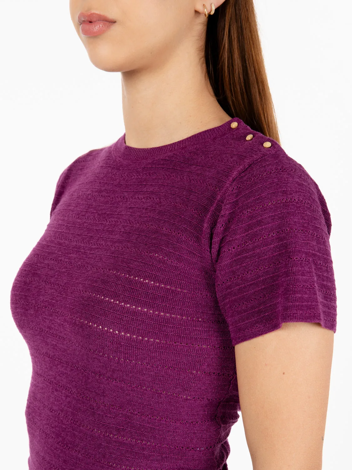 Maglia Kiutty bottoni spalla plum