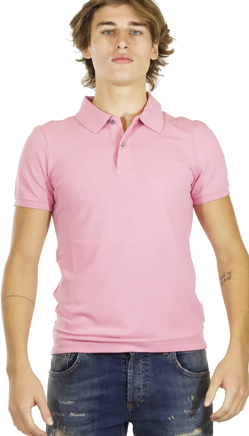 Seventy Polo uomo manica corta in cotone piquet rosa.