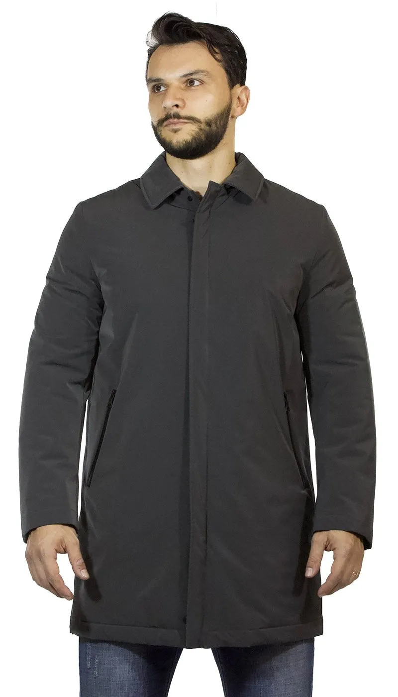 Seventy Trench uomo grigio in tessuto tecnico