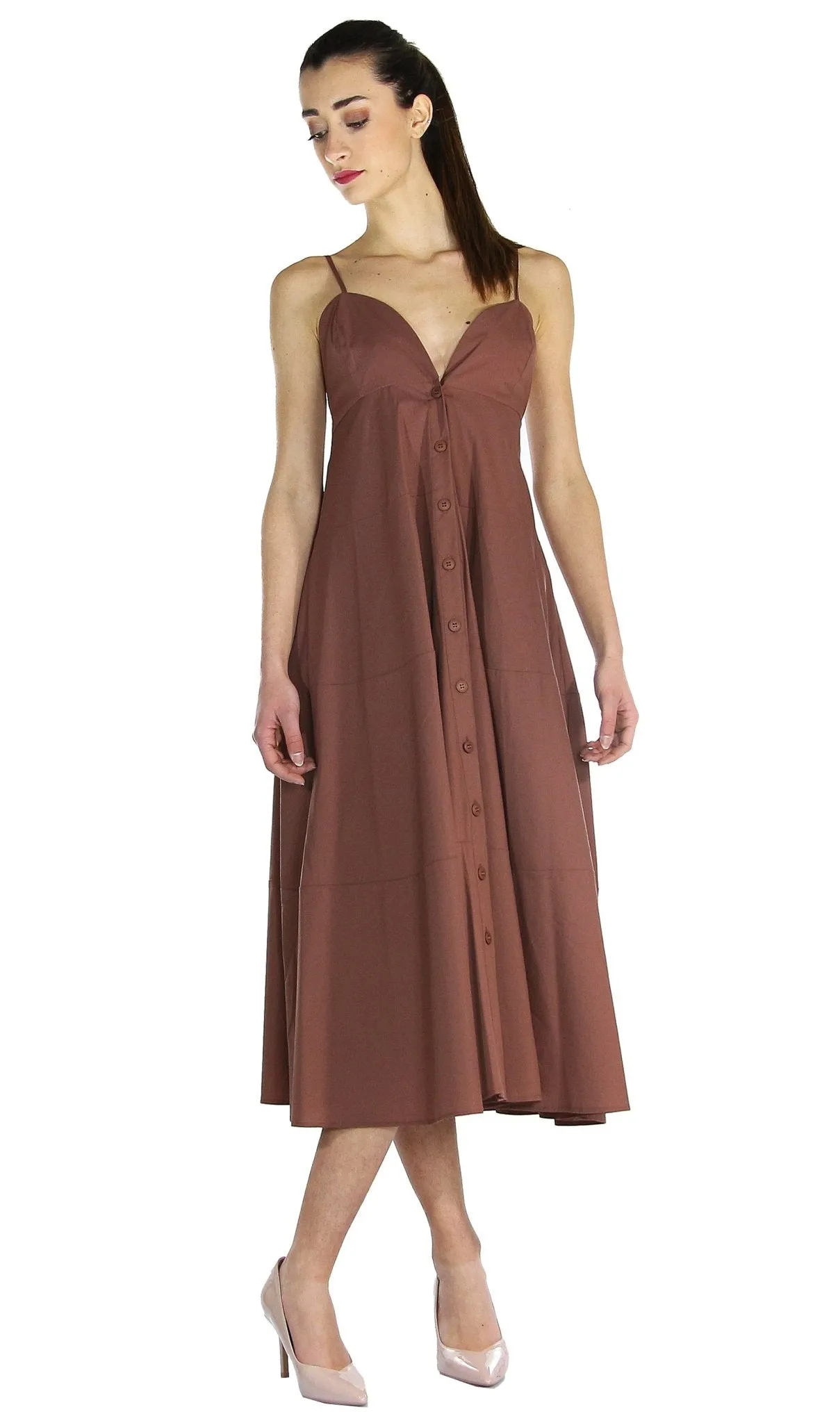 Silvian Heach Abito lungo a bretelle in cotone.