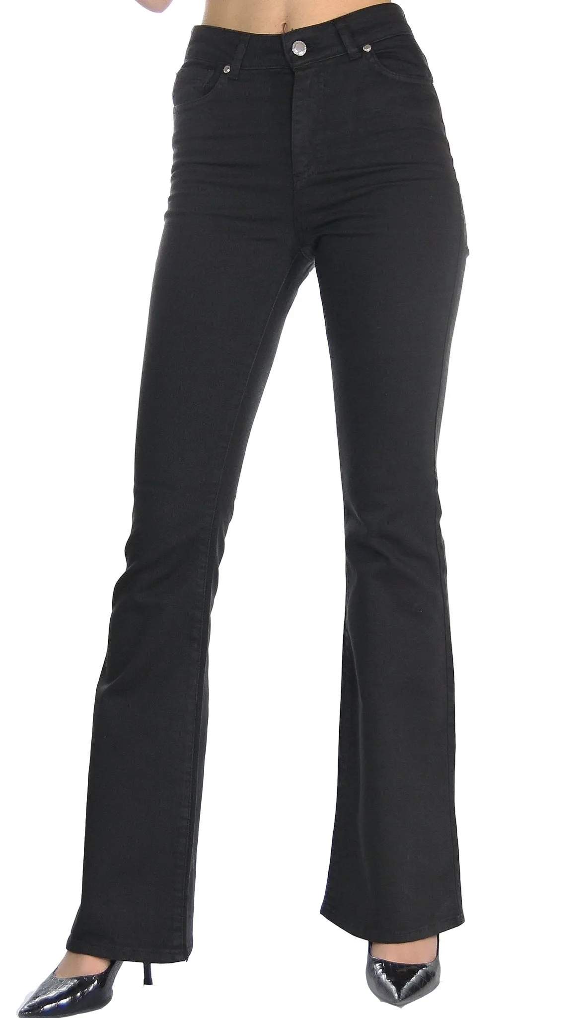 Silvian Heach Jeans nero in cotone a zampa.