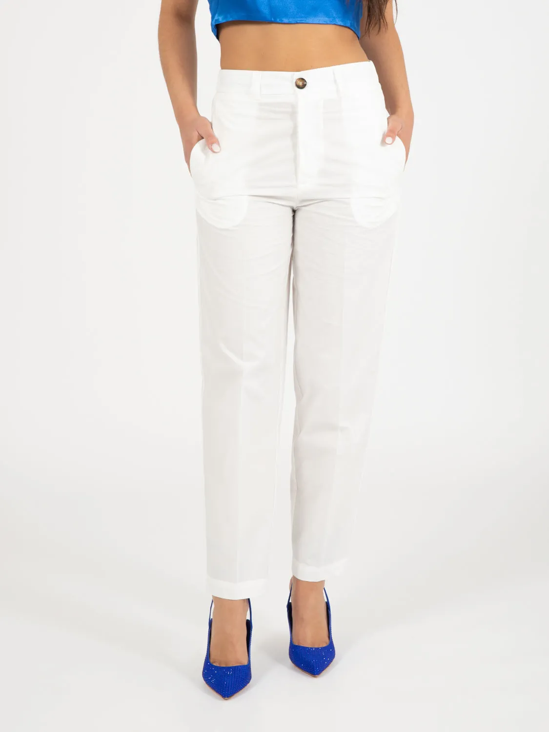 Pantalone a sigaretta naturale