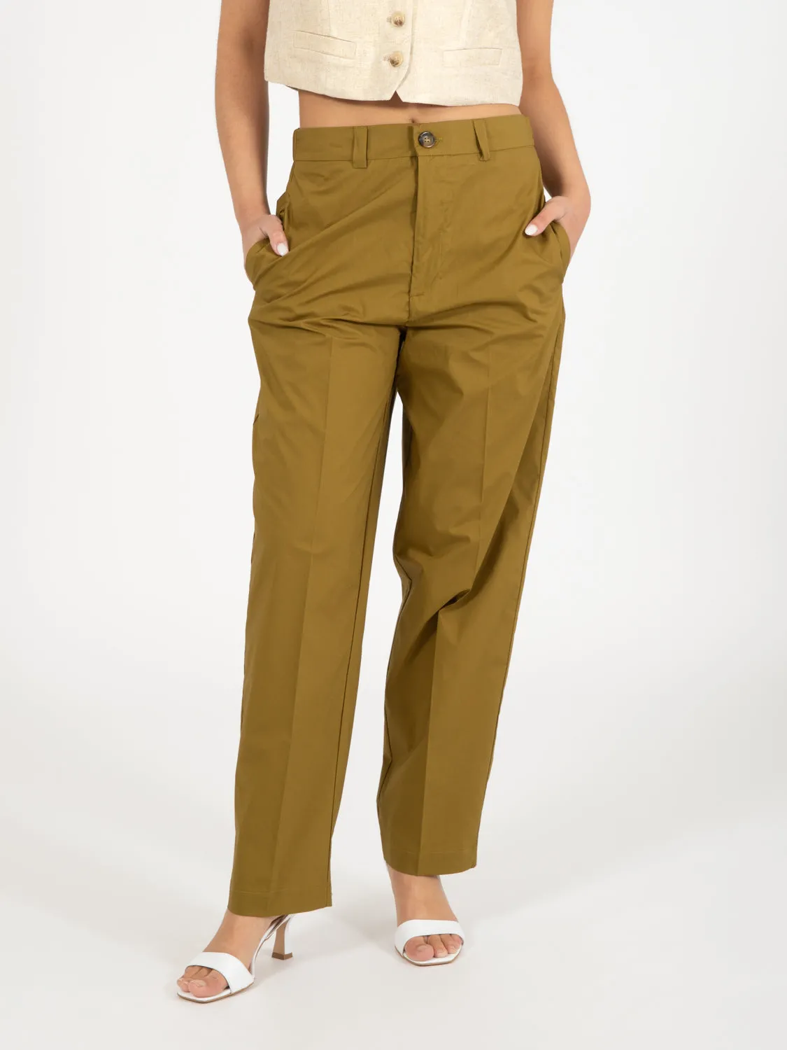 Pantalone a sigaretta olio