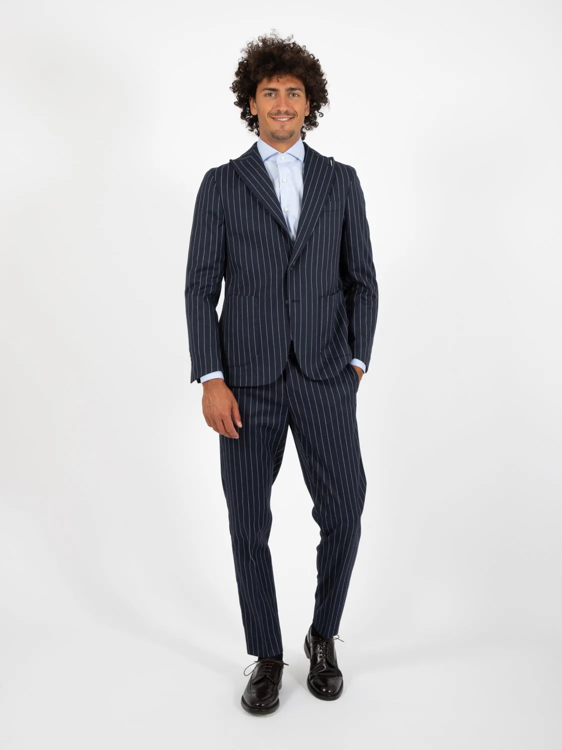 Abito gessato Pasha blu