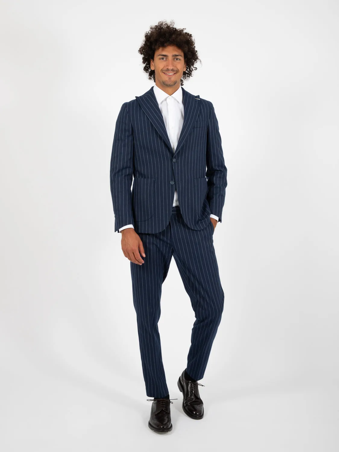 Abito gessato Pasha indaco