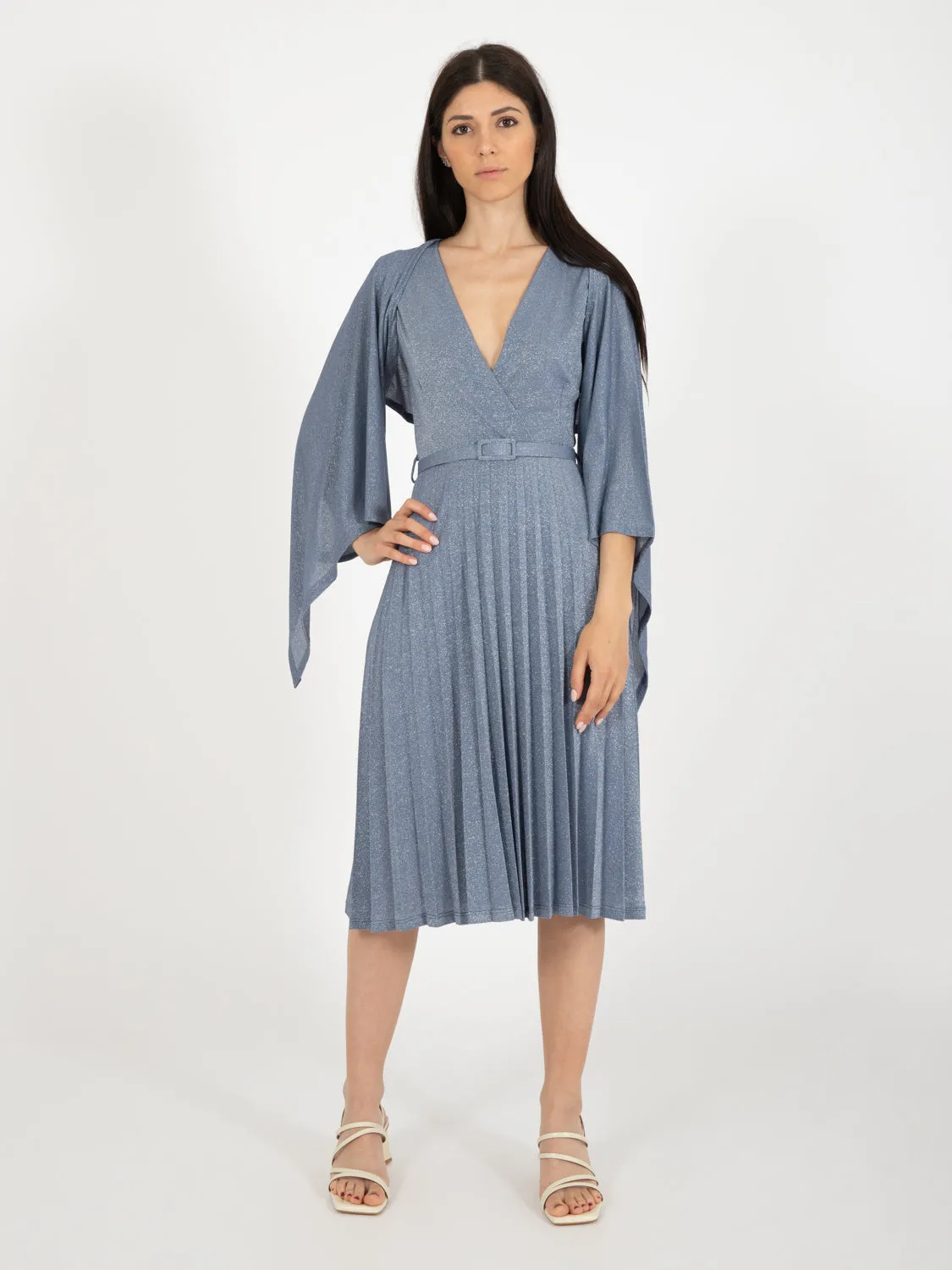 Bolerino coprispalle lurex cobalto / argento