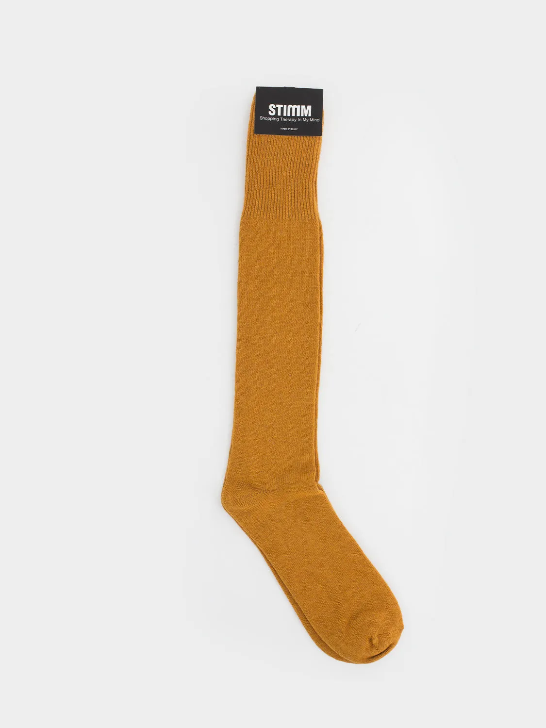 Calzini lunghi senape in cotone