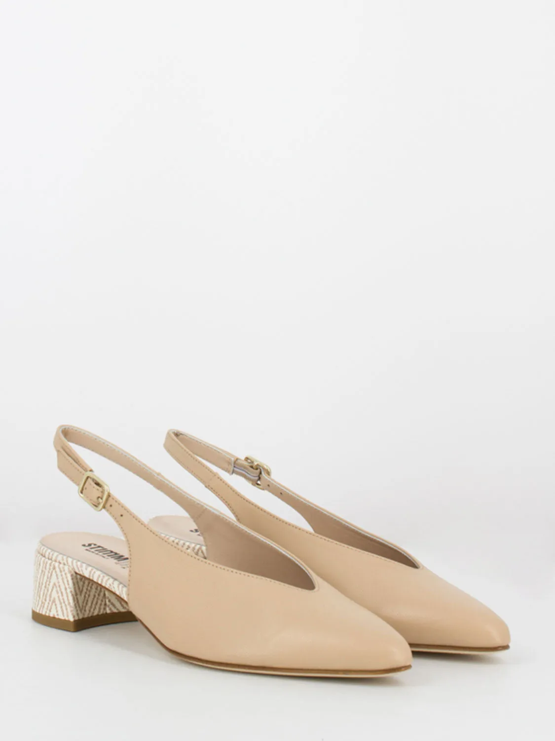 Chanel crema con tacco in fantasia