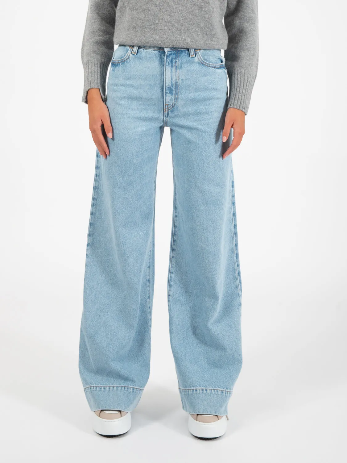 Jeans a palazzo denim chiaro