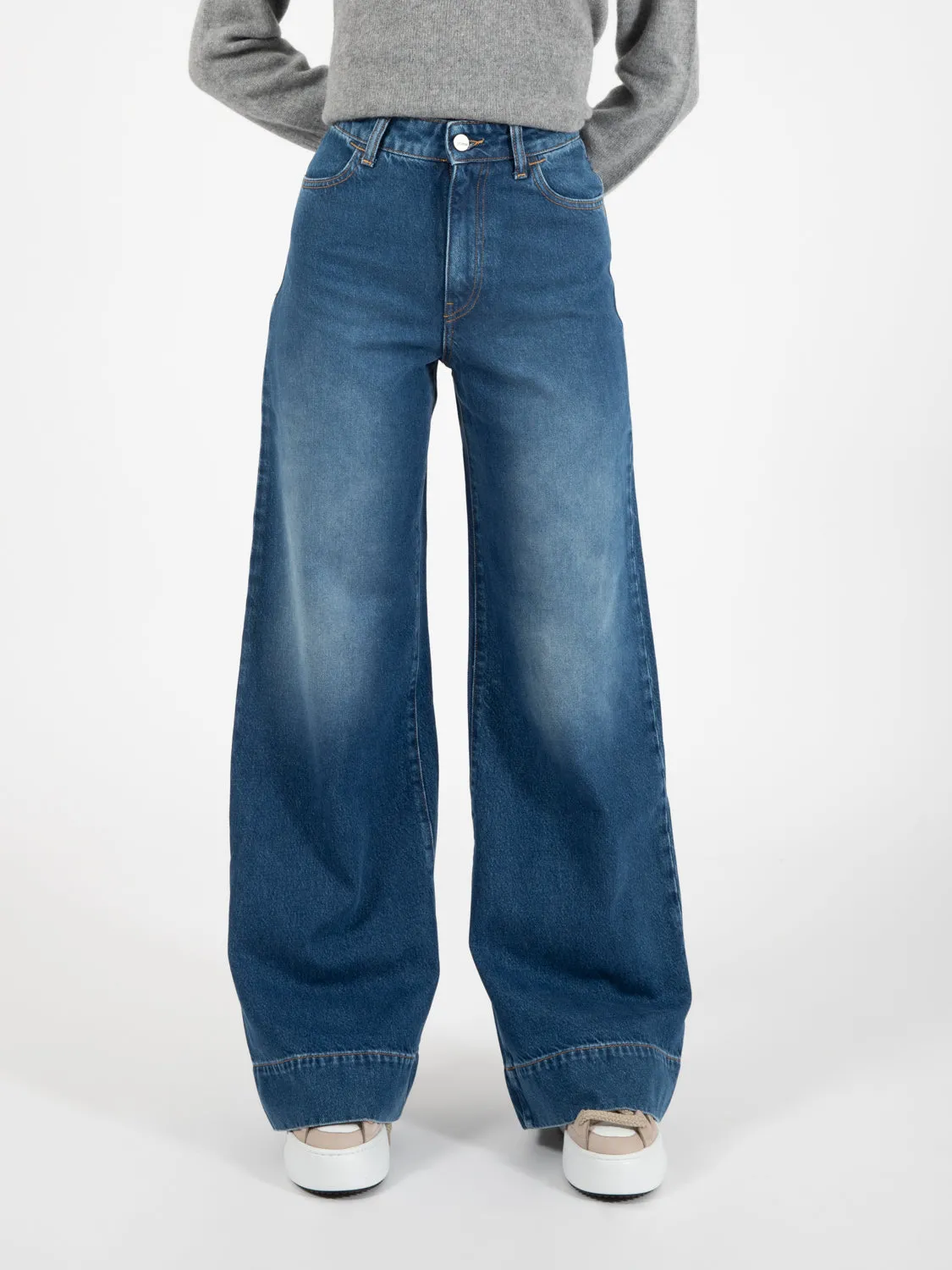 Jeans a palazzo denim scuro