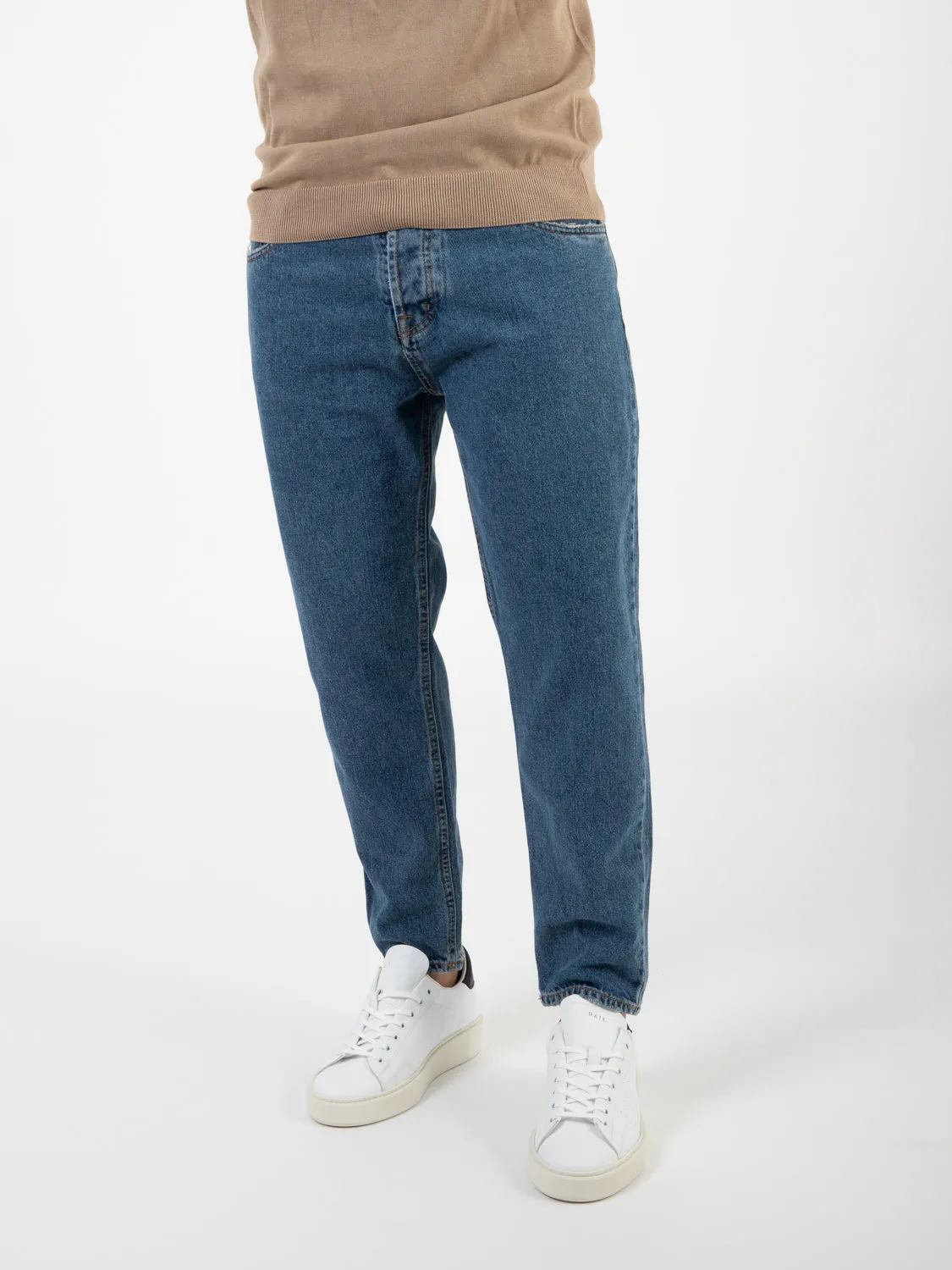 Jeans Cropped denim medio