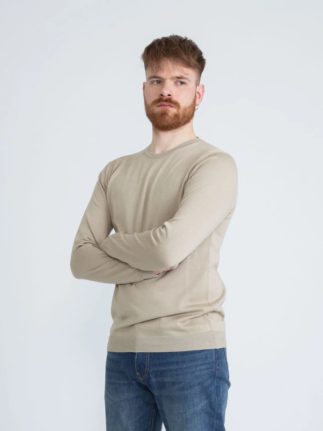 Maglia in filato di cotone beige