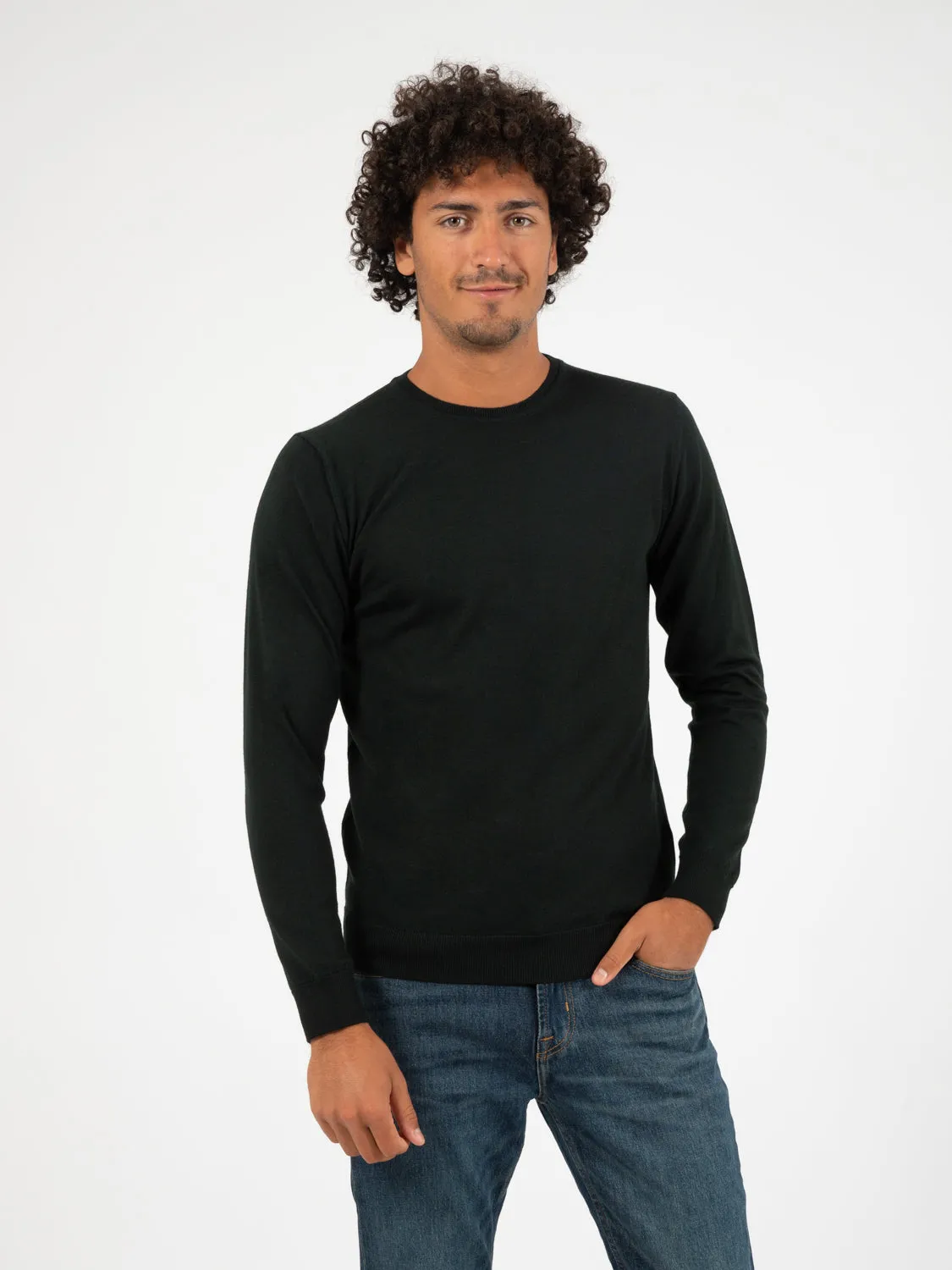 Maglia leggera girocollo lana merino bosco