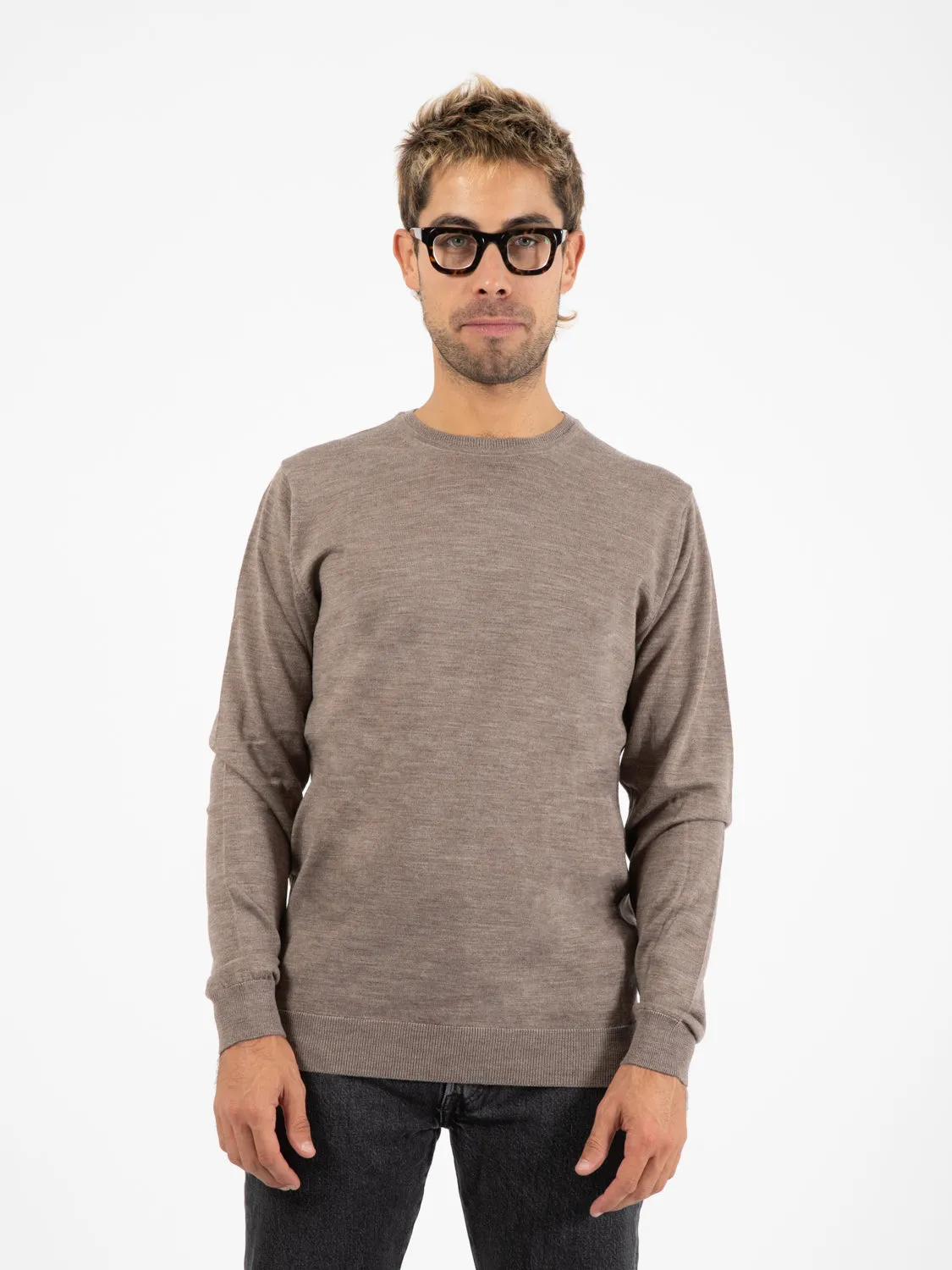 Maglia leggera girocollo lana merino corda