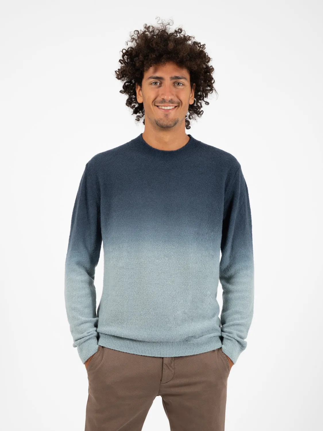Maglione girocollo tie&die blu / azzurro
