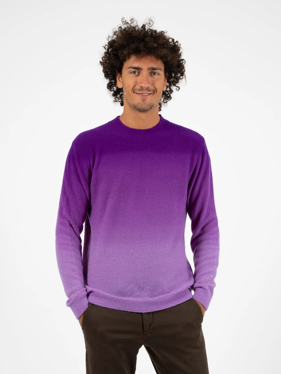 Maglione girocollo tie&die viola