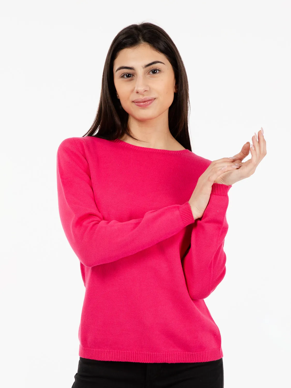 Maglione leggero basico fragola
