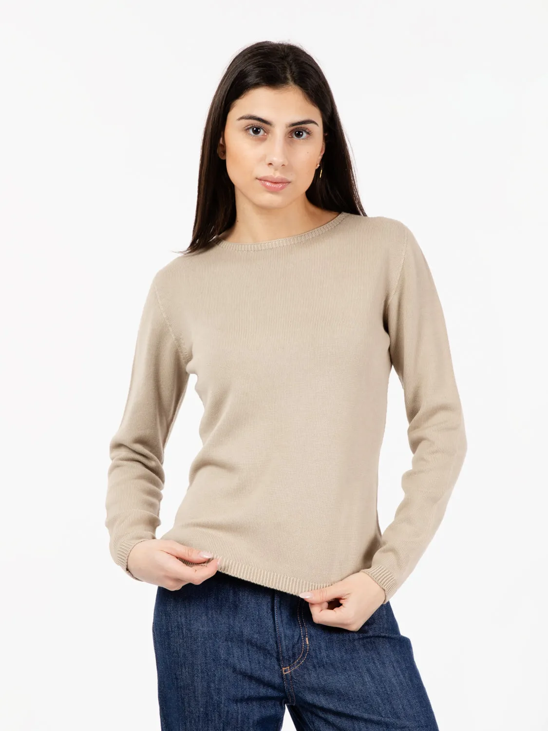 Maglione leggero basico stucco