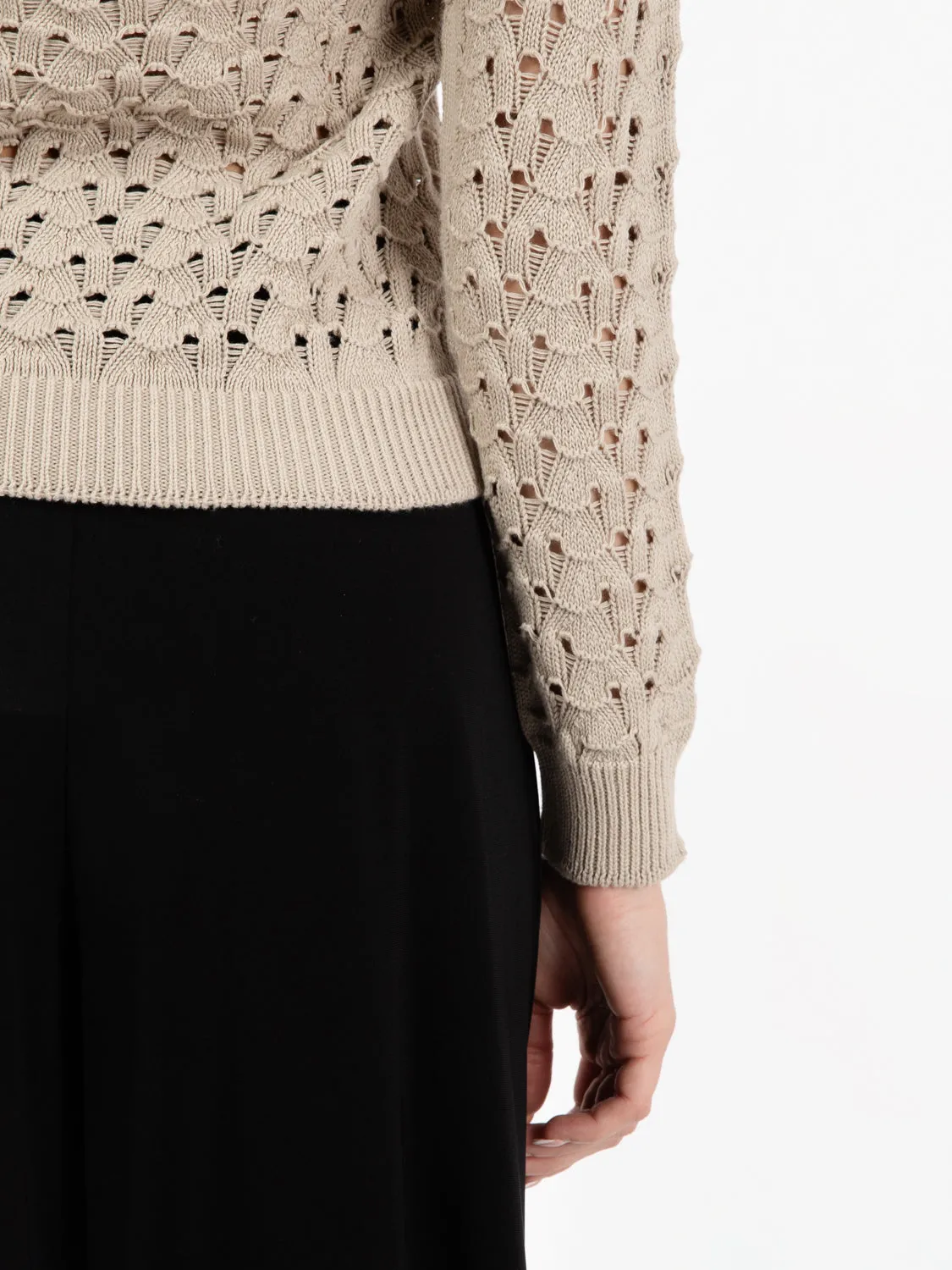 Maglione leggero traforato stucco