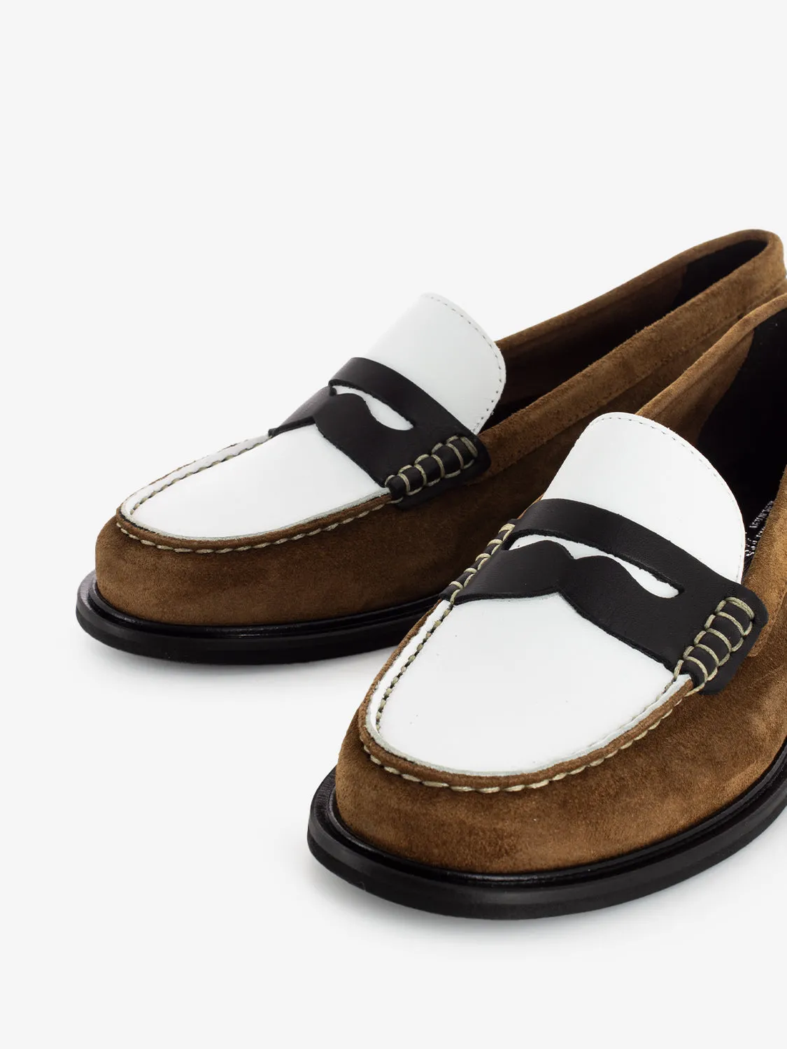 Mocassini bicolore havana / bianco