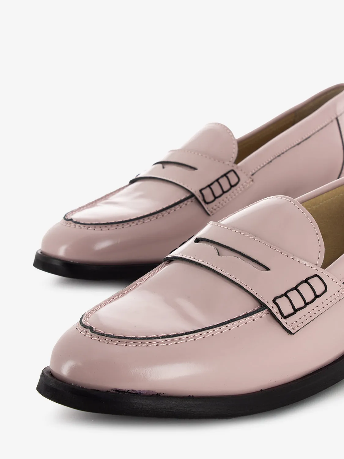 Mocassino spazzolato rosa antico