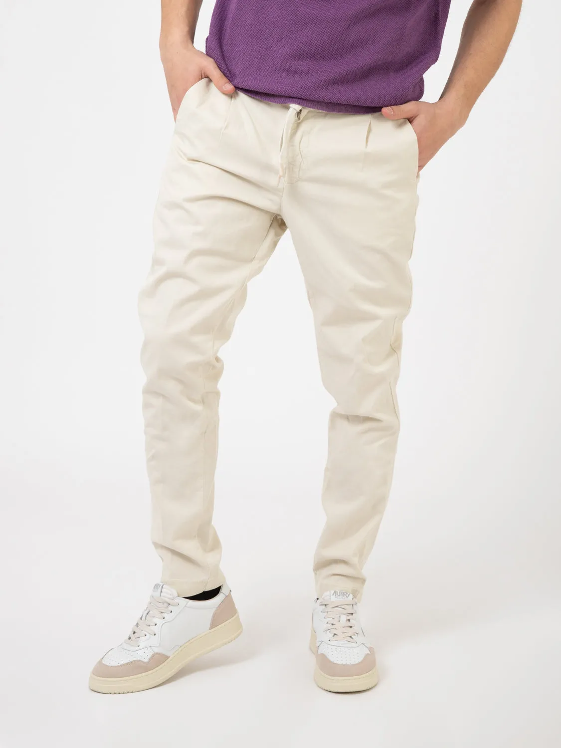 Pantalaccio cotone/lino latte