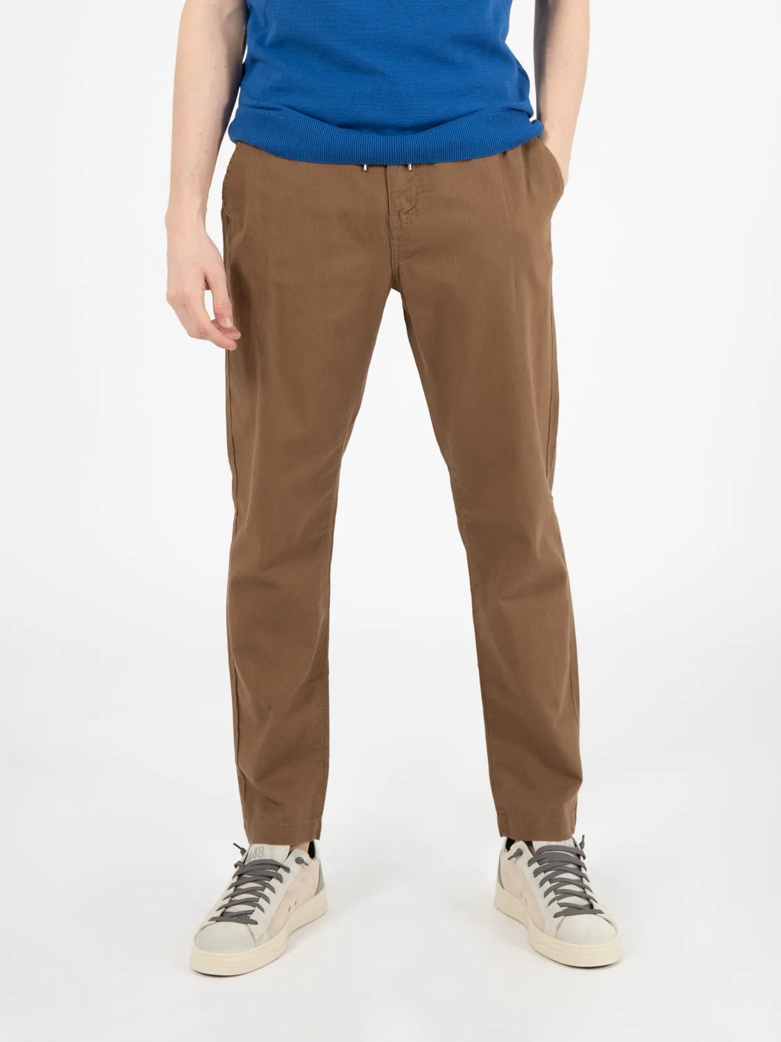 Pantalaccio misto lino tabacco