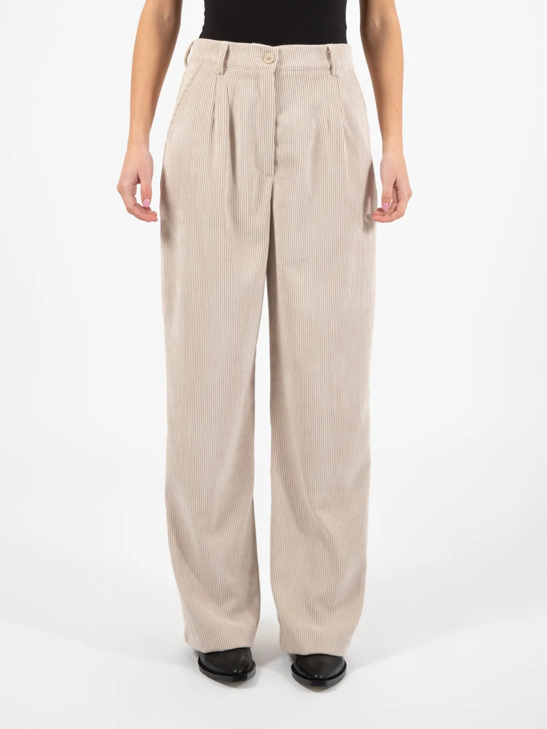 Pantalone a palazzo velluto naturale